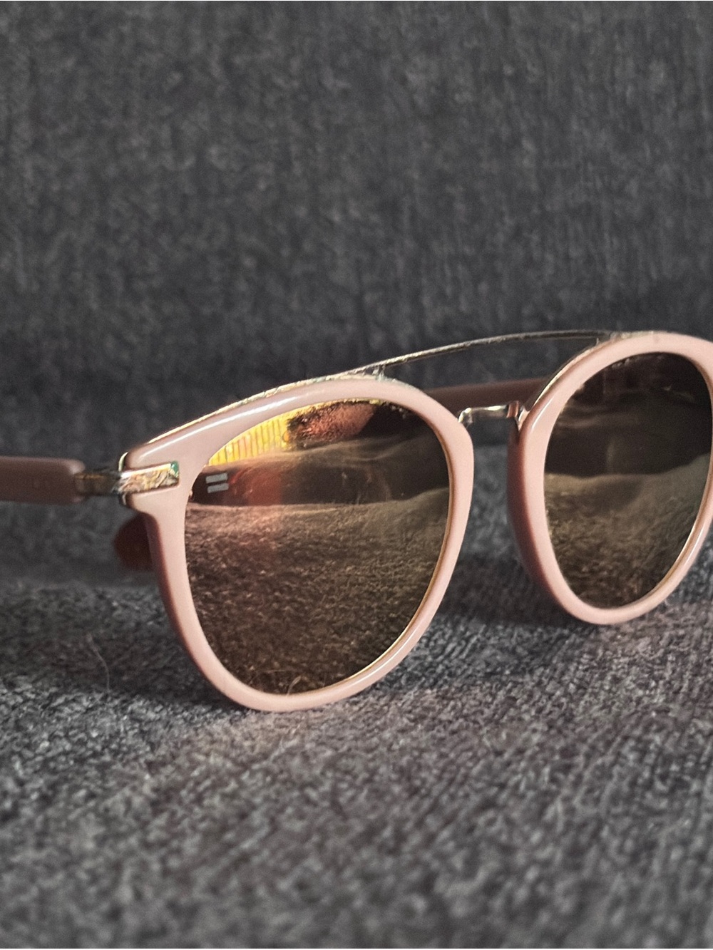 Toms Pink and Brown Round Sunglasses